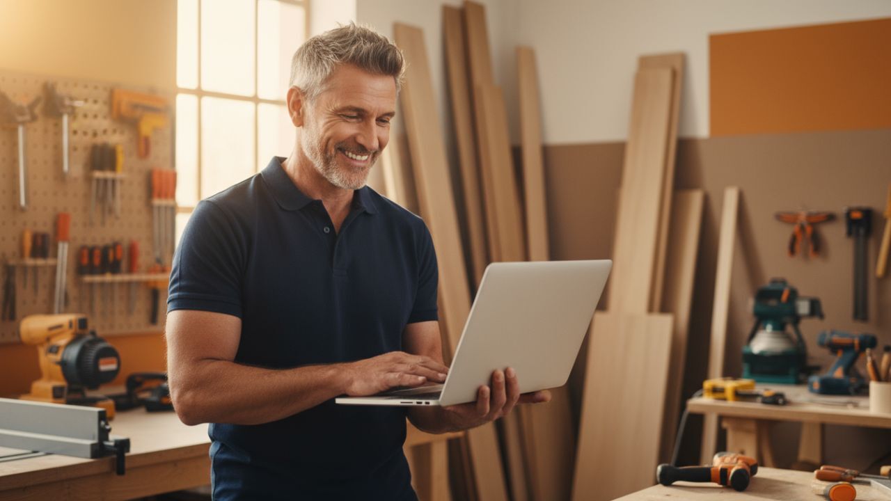 Unternehmer im Büro bei der Planung